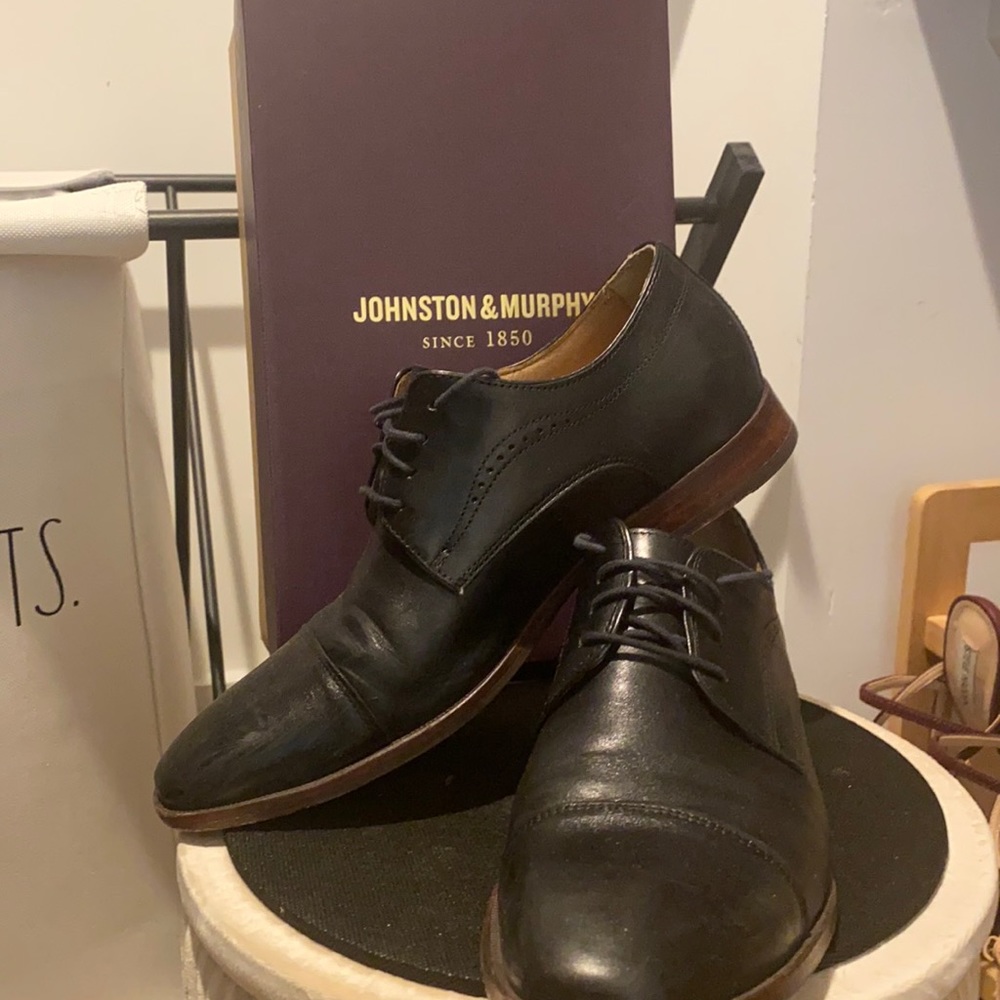 Johnston & Murphy Dress Shoes For Men Black Size 8.5 … Gem